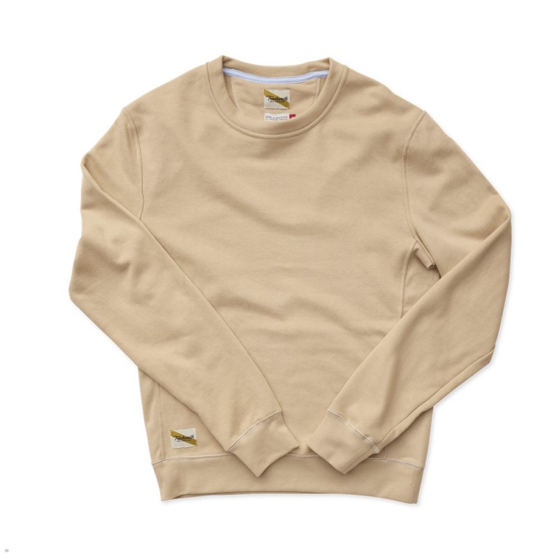 Sweatshirt Tracksmith Trackhouse Midweight Crew Kaki Homme France | KDR-93594663