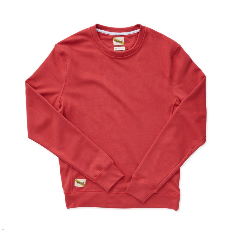 Sweatshirt Tracksmith Trackhouse Midweight Crew Rouge Homme France | SCD-97459056