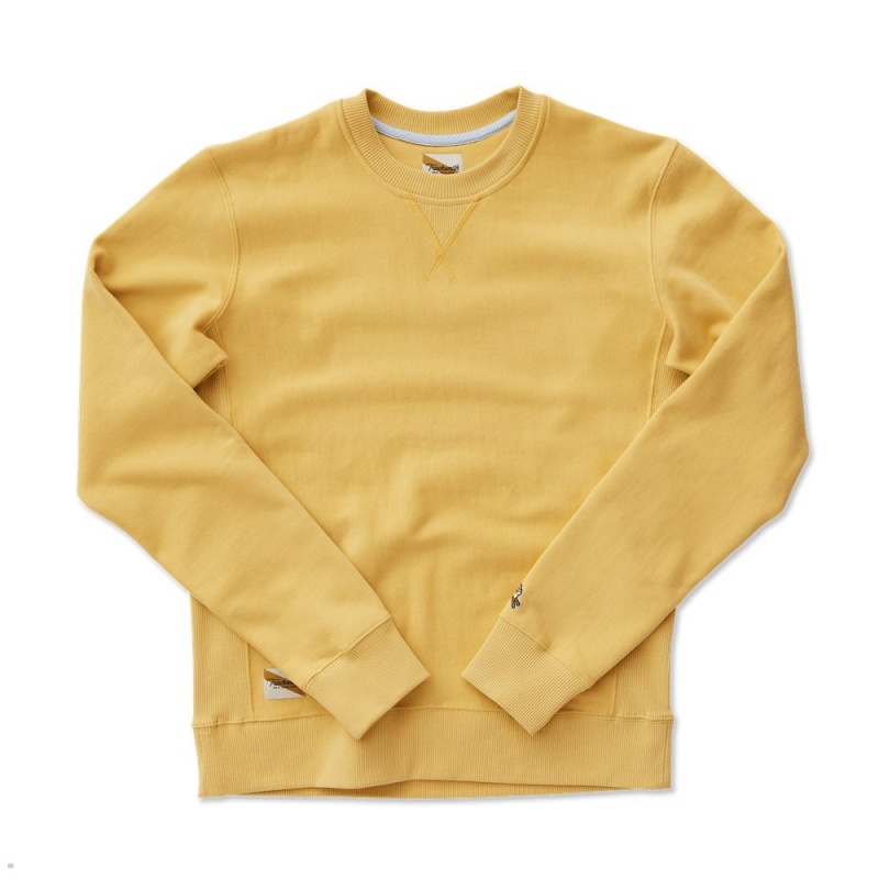 Sweatshirt Tracksmith Trackhouse Crew Jaune Homme France | SLZ-83124249