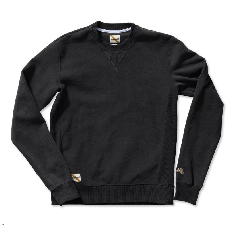 Sweatshirt Tracksmith Trackhouse Crew Noir Homme France | HDP-25142059