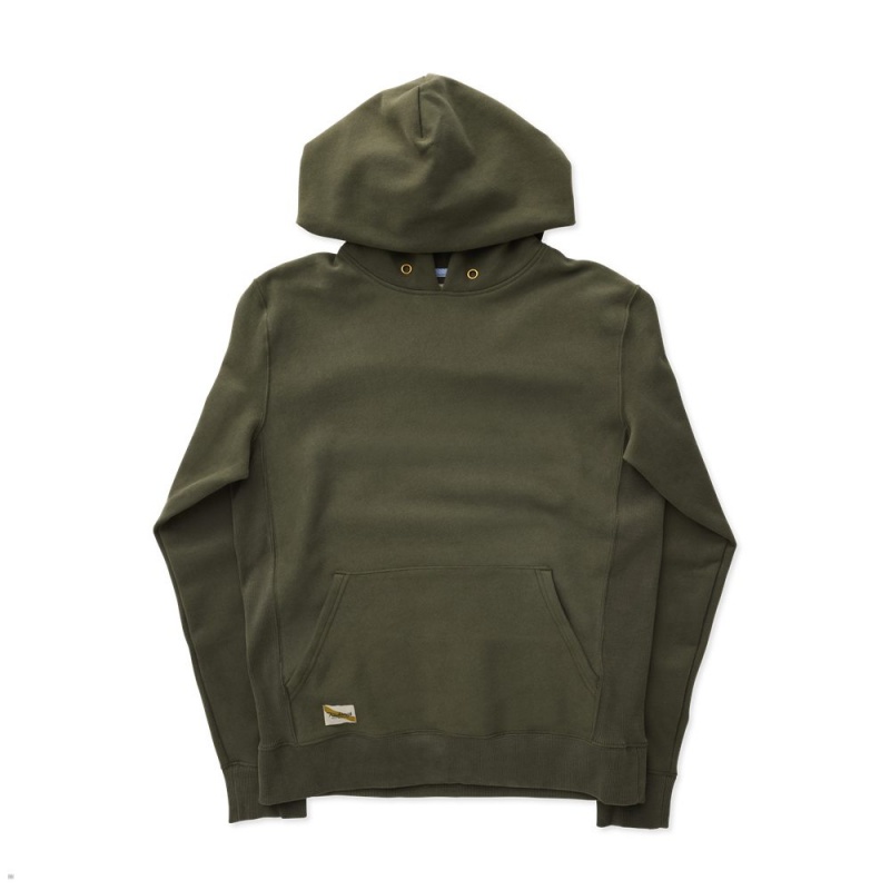 Sweatshirt Tracksmith Trackhouse Vert Olive Homme France | QXJ-73707378