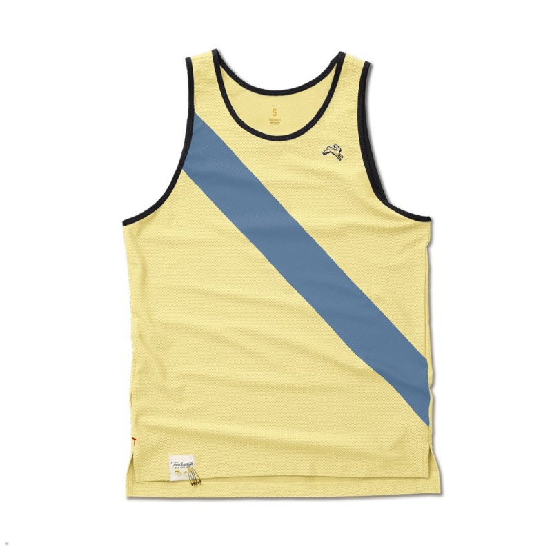 Debardeur Tracksmith Van Cortlandt Jaune Bleu Homme France | JBC-69066686