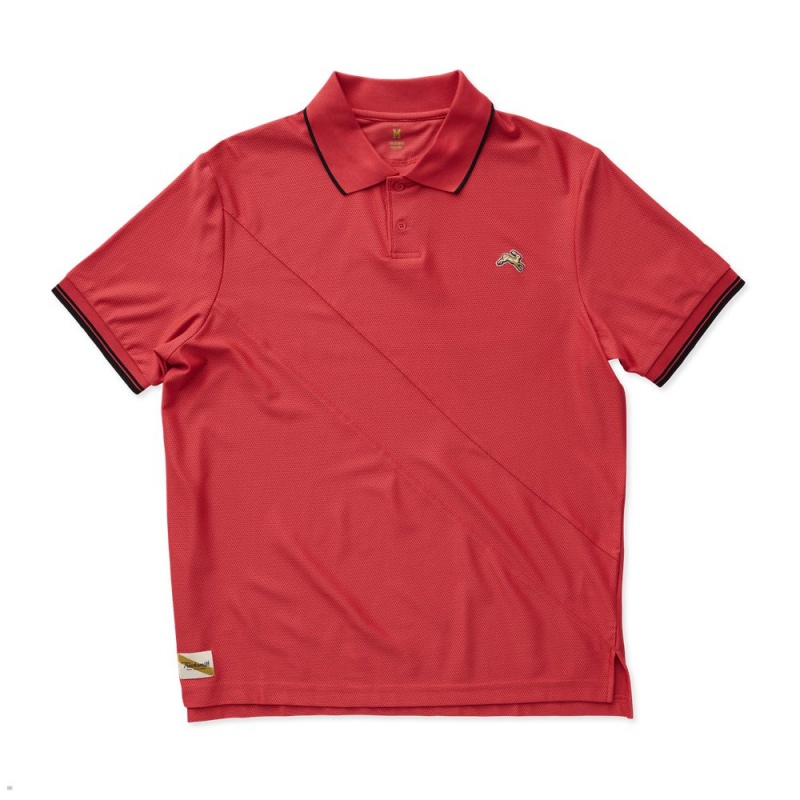 Chemises Tracksmith Van Cortlandt Polo Rouge Homme France | MUT-44304115