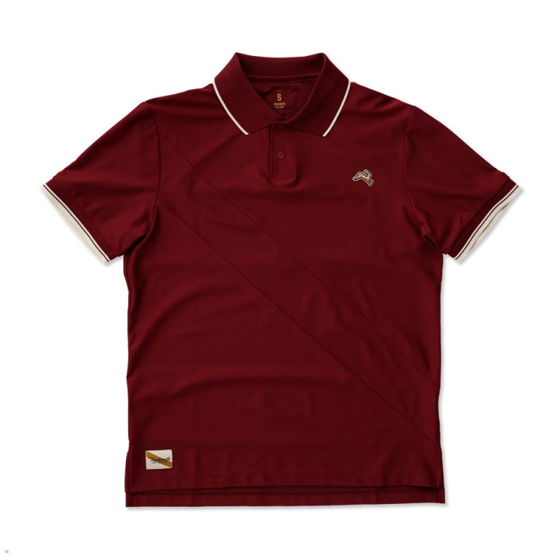 Chemises Tracksmith Van Cortlandt Polo Bordeaux Homme France | XQJ-05078025