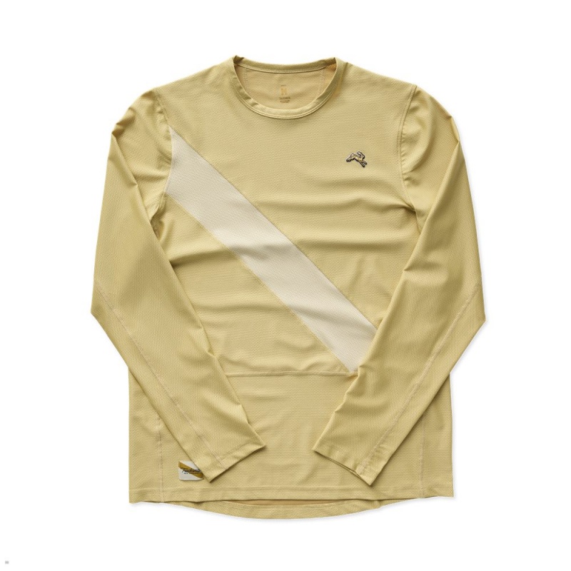 Chemises Tracksmith Van Cortlandt Long Sleeve Kaki Homme France | ZJH-09196007