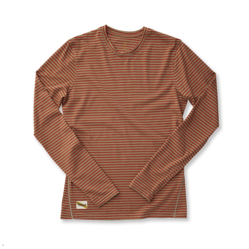 Chemises Tracksmith Horizon Long Sleeve Marron Homme France | XEI-14377366