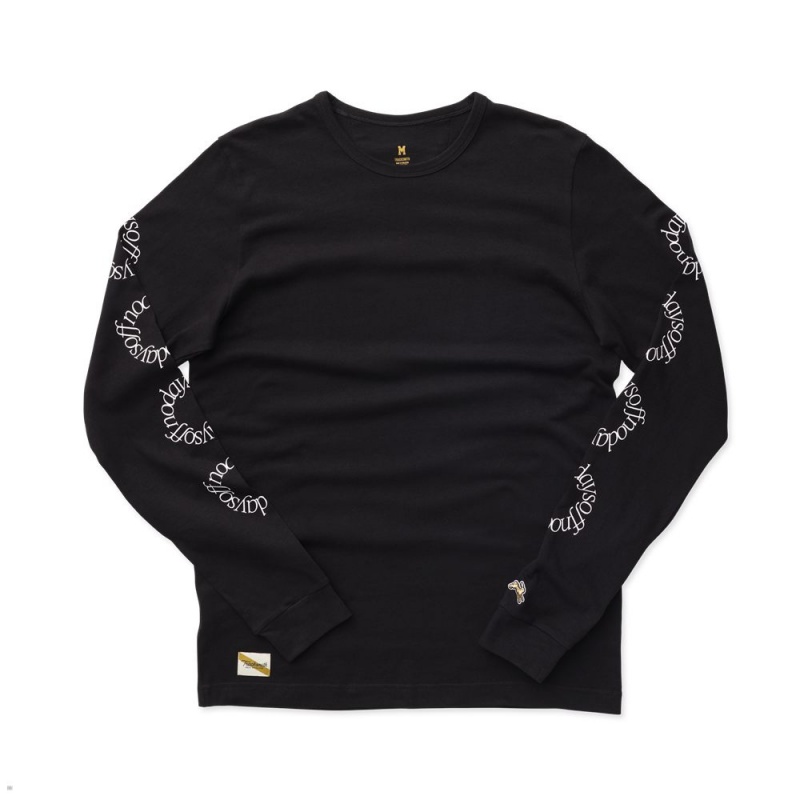 Chemises Tracksmith No Days Off Long Sleeve Noir Homme France | IQE-00336066