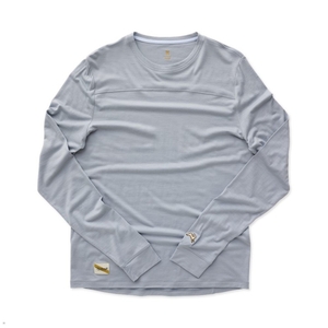 Chemises Tracksmith Harrier Long Sleeve Bleu Clair Homme France | AYV-46111197