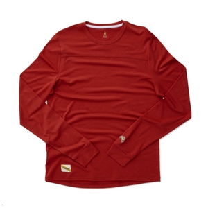 Chemises Tracksmith Harrier Long Sleeve Rouge Homme France | GQN-00892531