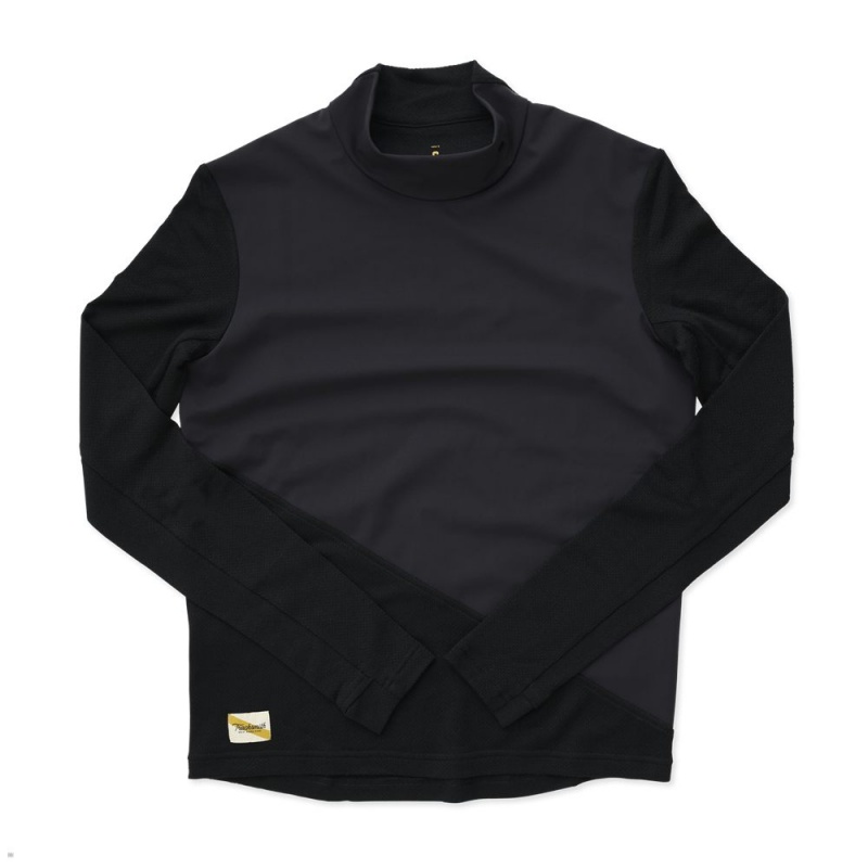 Chemises Tracksmith NDO Vent-Block Mockneck Noir Homme France | GNC-36237297