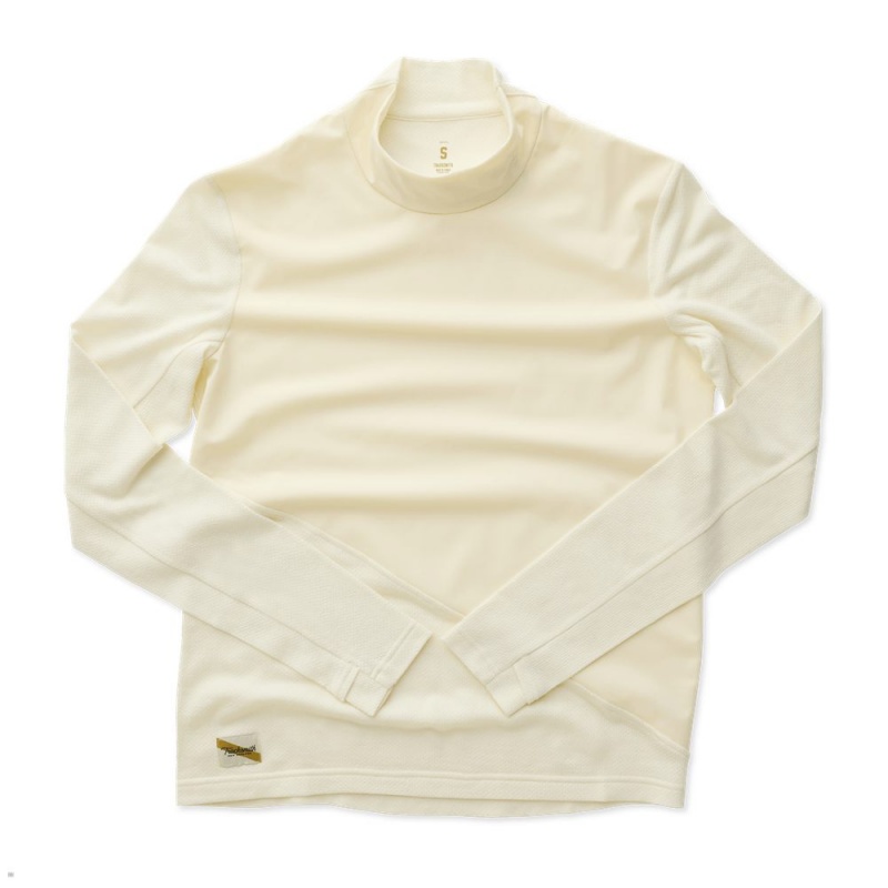 Chemises Tracksmith NDO Vent-Block Mockneck Blanche Homme France | IXJ-64918429