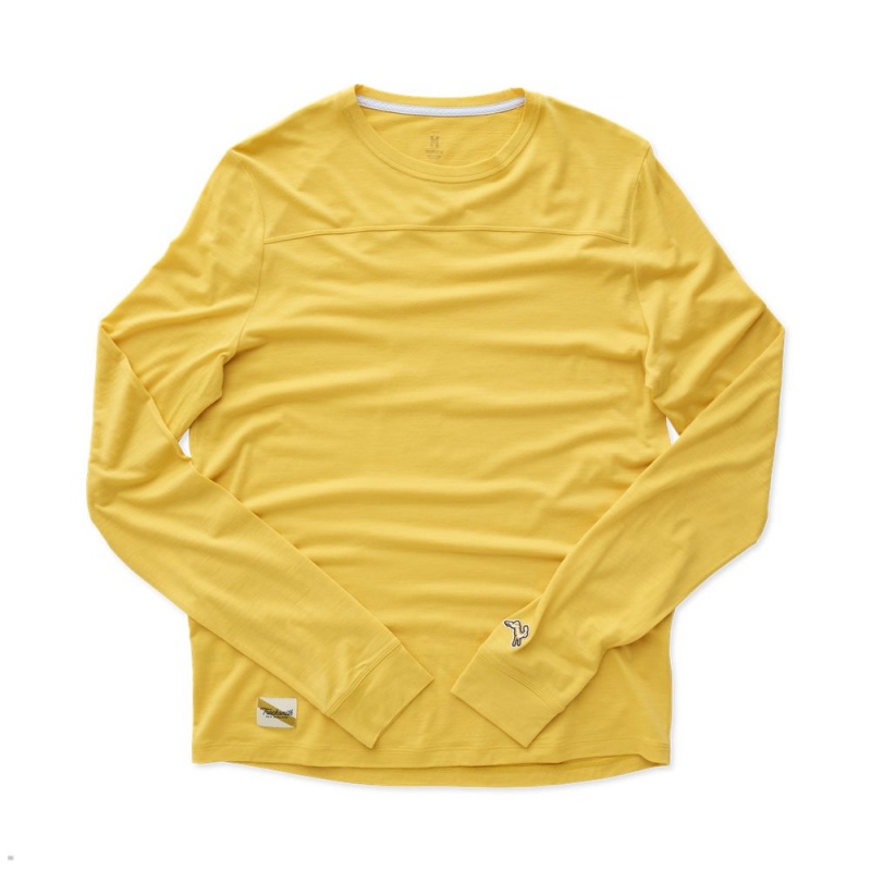 Chemises Tracksmith Harrier Long Sleeve Jaune Homme France | NCO-84365734