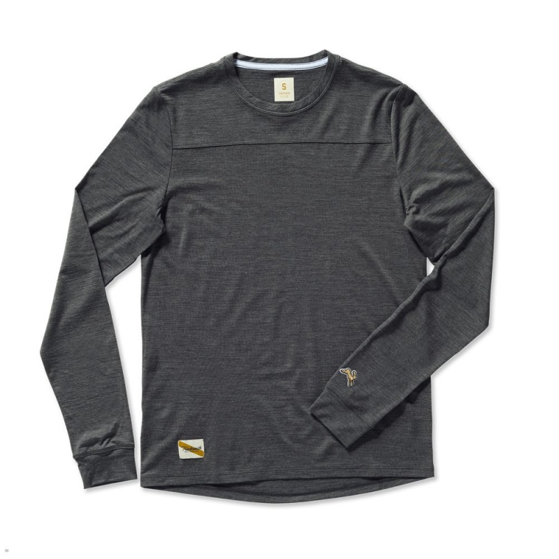 Chemises Tracksmith Harrier Long Sleeve Grise Foncé Homme France | UIN-41444855