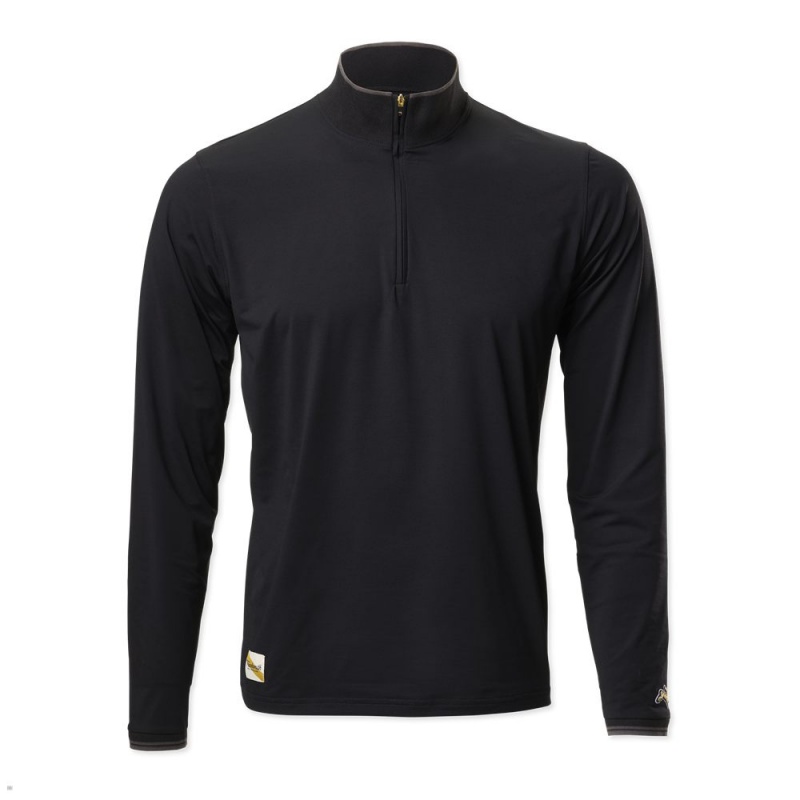 Sweatshirt Tracksmith Session Quarter Zip Noir Homme France | IZA-11391859