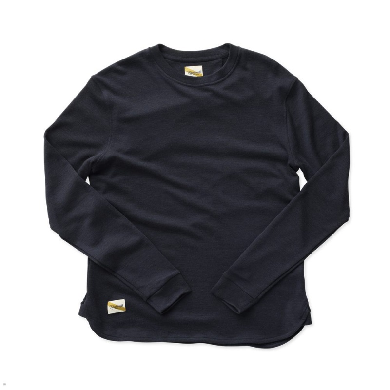 Sweatshirt Tracksmith Downeaster Crew Bleu Marine Homme France | JRP-74140208