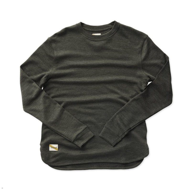 Sweatshirt Tracksmith Downeaster Crew Vert Olive Homme France | AAM-23929339