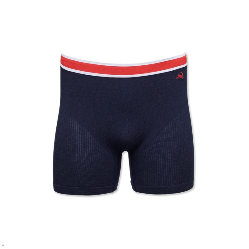 Sous Vêtement Tracksmith Brighton Boxer Briefs Bleu Marine Homme France | UDB-90666019