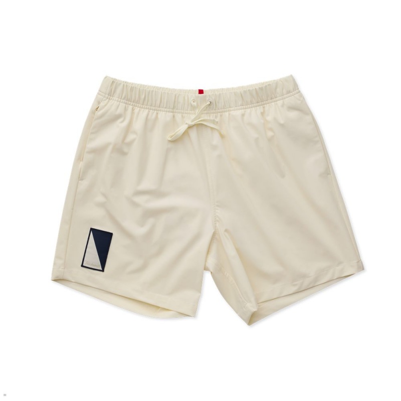 Short Tracksmith Run Cannonball Run Blanche Bleu Marine Homme France | XQL-40178017