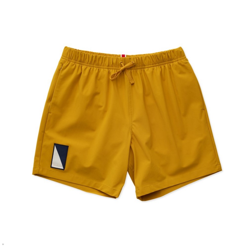 Short Tracksmith Run Cannonball Run Jaune Homme France | QYG-93549183