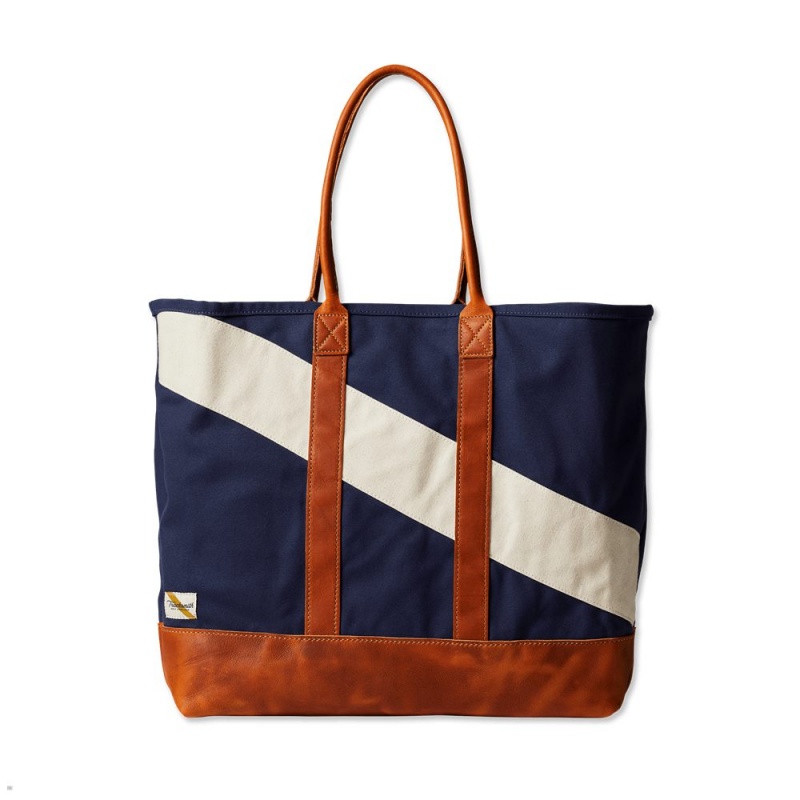 Sacs Tracksmith Tote Bleu Marine Blanche France | FHV-67383959